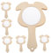 TOBBOMEY 6St Holzspiegel unfertige Mini-Spiegel Spielzeug Handspiegel Kinderzubehör Kinder bastelset basteln für Kinder Toy Spiegel selber Machen für Kinder Kinderaccessoire hölzern Khaki