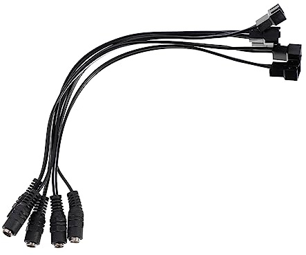 CIYODO Diy Power Adapter Cable Set 5pcs Dc to Fan Power Extension Cable 12v Small Compact