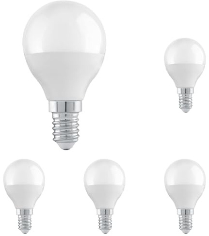 EGLO E14 LED Lampe dimmbar in Stufen, Glühbirne in Tropfenform zum Dimmen mit Lichtschalter, 4,9 Watt (entspricht 40 Watt), 470 Lumen, Leuchtmittel warmweiß, 3000 K, Glühlampe P45, Ø 4,5 cm