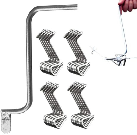 Xujuika Tendeurs de Fil de clôture | Tendeurs de Fil barbelé en métal 20 pièces avec Hanble,Outils de clôture de Fil de Fer barbelé d'outil de cintrage Rapide d'agrafe en métal pour Le Poteau de