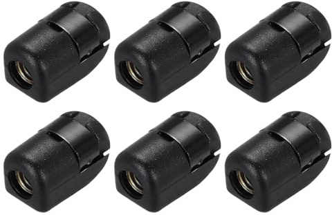 sourcing map Lot de 6 raccords d'extrémité de vérin à gaz M8 en nylon pour machines et outils électriques et équipements d'automatisation, noir