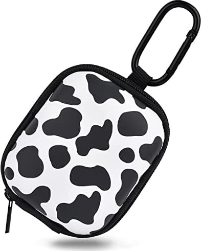 VISOOM Kopfhörer Tasche Case für in Ear Ohrhörer Hülle Schutzhülle stoßfeste Schutztasche Kopfhörer Aufbewahrung Etui Earphone Cover Hardcase kompatibel mit Airpods, Earpods, MP3 Player usw,Cow