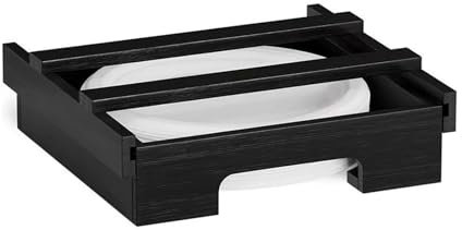 Distributeur d'assiettes en carton de comptoir pour restaurant sous les armoires en bambou