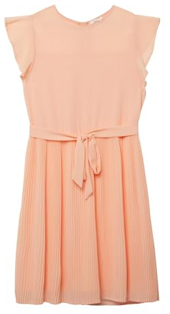 s.Oliver Junior Mädchen Kleid – Chiffon, Plissee, Bindegürtel