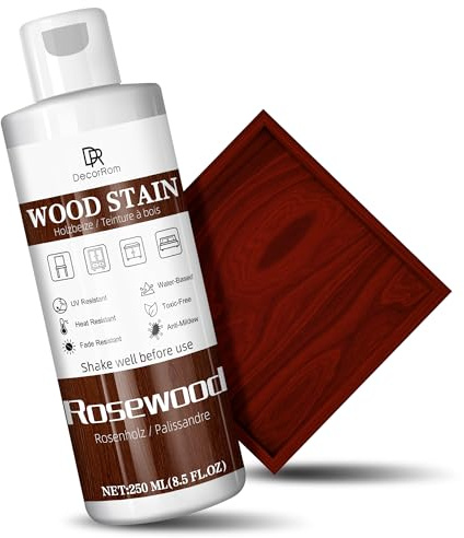 Holzbeize Roseholzfarbe, 250ml Wasserbasis Beize Holz, Matt Wood Stain, Schnelltrocknend für HolzmöBel Im Innen Und AußEnbereich, TüRen, Fenster, SchräNke, Wandverkleidungen Geruchsarm Ungiftig