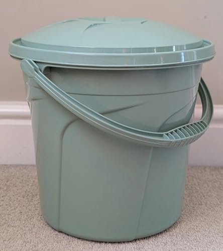 2 x 10L Plastic Bucket with Lid Handle Small Large Storage Bucket Bin Container Measures