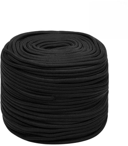 INLIFE Corde de Bateau Noir Complet 10 mm 50 m Polypropylène
