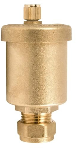 UKDeals Direct® Brass Bottle Air Vent 15mm Automatic Air Release Valve | Cylinder Style for Trapped Air Removal | 15mm Auto Air Vent