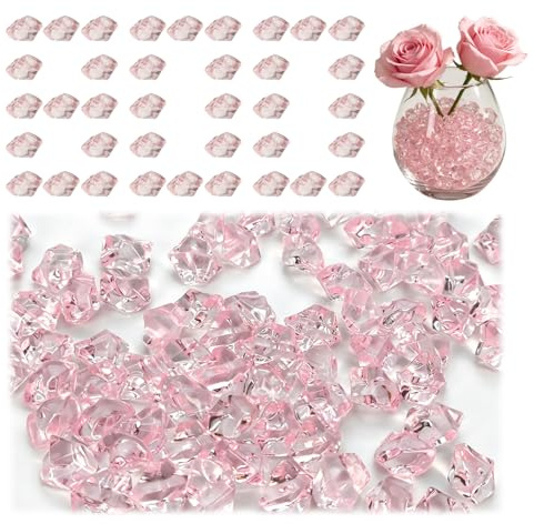 Hexizexi Dekosteine 800 Stück Rosa Acryl Deko Diamanten Muggelsteine | Dekosteine für Vasen Diamanten Deko für Vasen Party Tischdekoration Kunsthandwerk