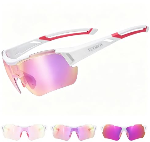 VCOROS Fahrradbrille Selbsttönend für Unisex JN007 Fahrradbrillen für Rad | Sportbrille Herren Selbsttönend Winddicht UV400 Schutz TR90 Rahmen Schnelle Brille für Radfahren Angeln Laufen