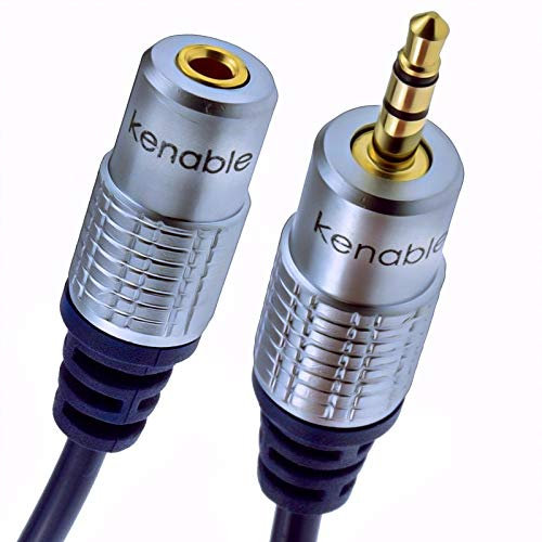 kenable Pure OFC HQ 3.5mm Jack to Stereo Jack Socket Headphone Extension Cable 1m [1 metres]