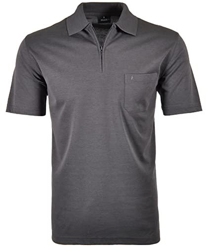 Ragman Herren Kurzarm Poloshirt, Dunkel Grau, S