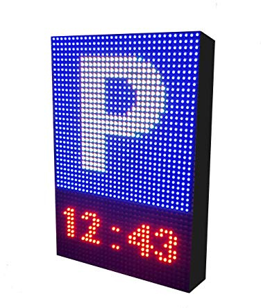 Rótulo LED programable Especial Parking (32x48 cm) / Pantalla LED RGB/Cartel LED electrónico Negocios/Letrero LED Luminoso publicitario Exterior/Display Parking para aparcamientos garajes