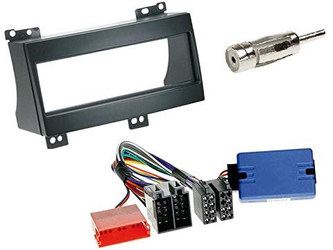 1 DIN Radio Einbauset mit Lenkradfernbedienung für Kia Pro Ceed (ED) 2009-02/2011 schwarz ohne Soundsystem