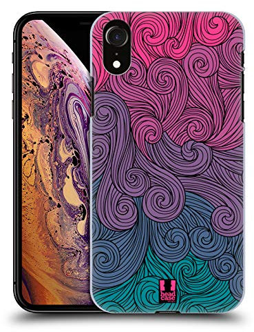 Head Case Designs Hot Pink To Teal Vivid Swirls Hard Back Case Compatible With Apple iPhone XR