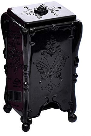 Acrylic Cotton Pads Holder Dispenser Butterfly Pattern Makeup Cotton Pads Case Box Organizer with Lid Container for Storage Nail Remover Pads Beauty Tools, Black
