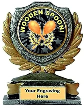 Wooden Spoon Loser Antique Gold Silver Trophy,Award,120mm,Free Engraving (BM)