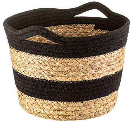 Sass & Belle Black Rope & Grass Stripe Basket