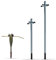 Denny International Large Metal Washing Line 2.4m Post Support Pole Socket and Ground Spike (2.4m Post + Ground Spike)