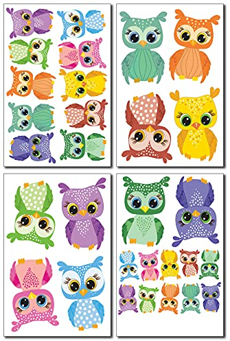 Samunshi® Wandtattoo Bunte Eulen Set Wandbilder Kinderzimmer Deko Junge Wandtattoo Kinderzimmer Mädchen Wandsticker Kinderzimmer