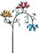 S-TROUBLE Grande éolienne en métal avec Trois Fleurs en Rotation Papillons Moulin à Vent Sculpture de Vent pour Jardin extérieur Art déco
