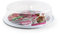 CABLEPELADO Portatartas, Recipiente redondo para tartas con tapa alta, Bandeja Pasteles, Tartera plástico, Recipiente transporte comida, 9 cm altura x 32 cm diámetro, Plástico, Blanco