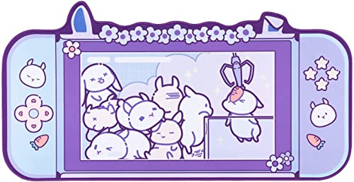 GeekShare Tapis de Souris Mignon en Forme de Lapin – Base en Caoutchouc antidérapant pour Clavier et Souris, Parfait pour Les Jeux, l'écriture ou Le Travail à Domicile (Tapis de Souris)
