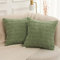 Mandioo 2er Set Salbei grün Plüsch Boho Dekorative Wurf Kissenbezüge 55x55 cm, Super Weich gestreifte Cord Dekokissen Kissenbezug Sofakissen Dekorativ Couchkissen Kissenhülle für Sofa Couch