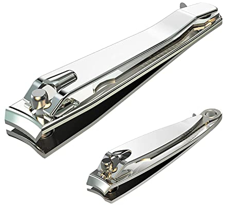 Xnourney Ensemble de coupe-ongles, coupe-ongles Premium en acier inoxydable, coupe-ongles ensemble avec lime à ongles Sharp, coupe-ongles en acier inoxydable sans pour hommes et femmes Cadeaux de Noël