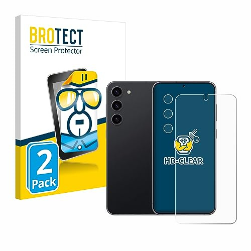 BROTECT Schutzfolie für Samsung Galaxy S23 | (Display+Kamera) 2 Stück Transparenter Displayschutz Made in Germany Klare Displayschutz-Folie Clear Einfache Montage