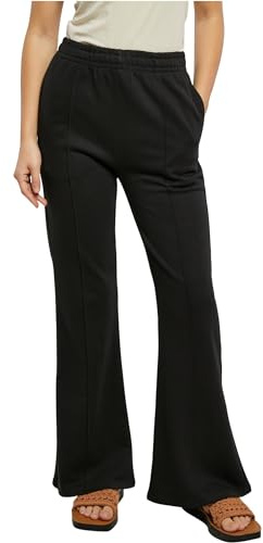 Urban Classics Damen Hose Ladies Flared Pin Tuck Terry Pants Black XS