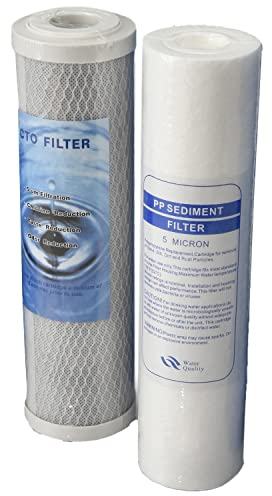 MGidea kit due cartucce filtri per KIT di filtrazione acqua H2O 10 filtro sedimenti + carboni