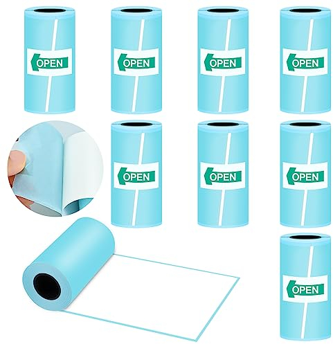 9 Rollen 57 x 30 mm Selbstklebend Thermische Aufkleber, Thermorollen, Thermopapierrolle, Bedruckbare Aufkleber, Thermopapier für PeriPage P1 P2 Mini-Drucker Mini-Fotodrucker Sofortbildkameras