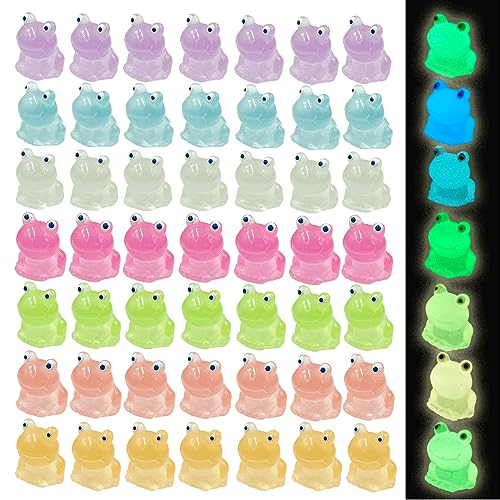 Leuchtende Mini-Frösche aus Kunstharz, 70 Stück, leuchten im Dunkeln, kleine Frosch-Miniatur-Figuren, Frösche, DIY-Ornament, Zubehör für Zuhause, Mikro-Feengarten, Landschaft, Aquarium, Basteln,