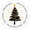 Logbuch-Verlag 200 Weihnachtsaufkleber auf Rolle Frohe Weihnachten Merry Christmas Weihnachts Sticker international schwarz gold Ø 5 cm