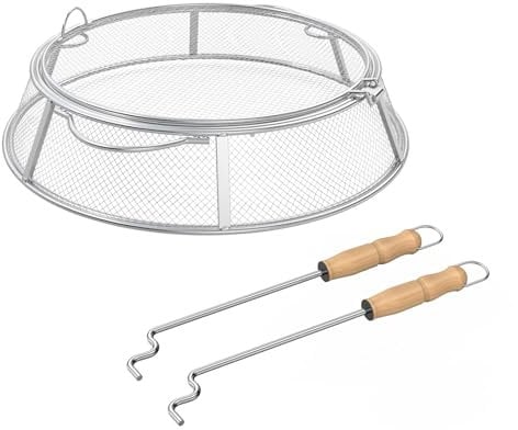 AJinTeby Feuerstelle Funkenschutz für Soloofen Lagerfeuer, Edelstahlschild passend für Solo-Herd Lagerfeuer, Netz-Schutzzündung für Hinterhof und Outdoor-Feuerstellen, heiße Glut