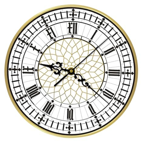 Sharplace Acryl-Wanduhr, geräuschlos, Nicht, Schlafzimmer-Dekoration, Badezimmer, Moderne Big Ben-Uhr, analoge Uhr für Klassenzimmer, Zuhause und Büro