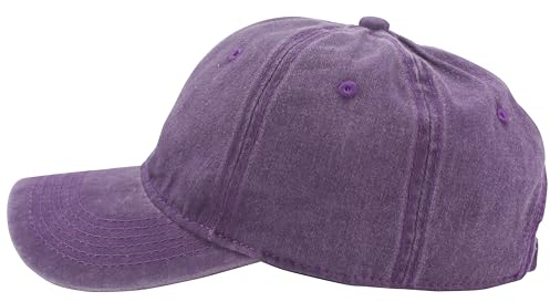fashionchimp Baseballcap im Vintage Used-Look aus 100% Baumwolle, Unisex Jeans Denim Cap (Lila)