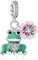 YUMINN Frosch und Blume Charms 925 Sterling Silber für Armbänder und Halsketten Dangle Anhänger Perlen Schmuck Geschenke für Damen