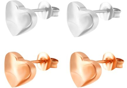 Thoquene 2 Stück Lymph Ohrringe, Herzförmiger Edelstähle für Damen