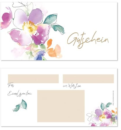 GESCHENKGUTSCHEINcom 10 Stk. Gutscheine mit Brief-Kuvert DIN-Lang für Kunden oder als Geschenkidee. U9268