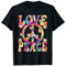 Love Peace Sign 60s 70s Outfit Hippie Costume Women Girls T-Shirt