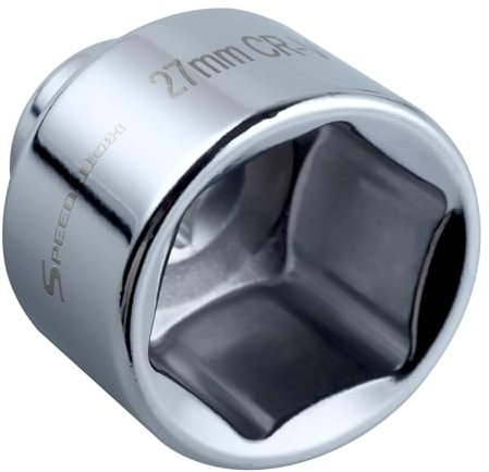 SPEEDWOX Clé à douille pour filtre à huile de 27 mm, clé à profil bas, outil de retrait de filtre à huile, douille à 6 points, entraînement 3/8, compatible avec Mercedes, Volkswagen, Kia,