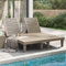 HEFZGDB Doppel-Sonnenliege Hellbraun 155x138x83 cm Polypropylen Feldbett Gartenliege Strandkorb Geeignet für Pool, Terrasse, Garten.