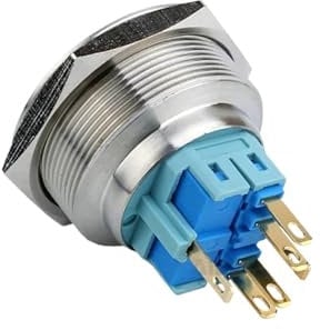 HBTSPJNT 30mm Push Button Switch Momentary ON Off 1NO1NC SPST Waterproof Power Ring Switch with Connector Wire(Ring LED,12V)