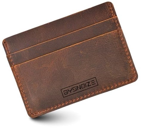 GYSNOIZE Porta Carte Credito Uomo in Vera Pelle - Portafoglio Uomo Slim, Sottile per Porta Tessere, Portafoglio Piccolo, Porta Carte di Credito Donna, Wallet Ha Design Mini e Elegante.