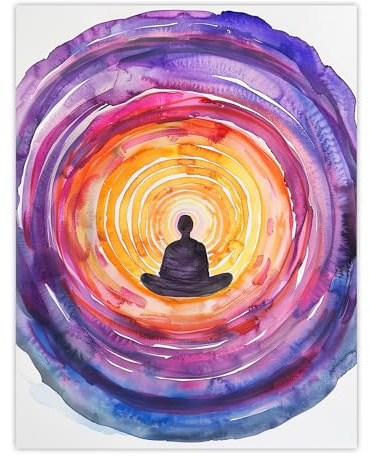 Artery8 Chakra Lila Orange Energiewirbel Meditation Ungerahmter großer Druck 46x61 cm