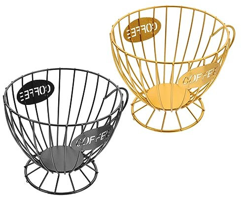 PAMINGONO 2stücke Kaffee Pod Halter Korb Aus Eisen Praktischer Aufbewahrungshalter Für Arbeitsplatte Organizer Für Früchte Brot Snacks Langlebig Und Leicht Zu Reinigen Für Kaffeemaschine Und