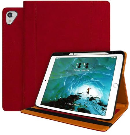 World biz Custodia in pelle per iPad Pro 12,9 pollici 2017/2015 (vecchio modello, 1a e 2a generazione), custodia in pelle premium multi-angolo visualizzazione stand cover con portapenne e slot per