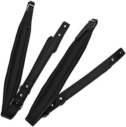 CYSFETENA 2 Stück 83–110cm Akkordeon Gurt,Schwarz Akkordeon Gurt für Musikinstrumente,Verstellbarer Weiche PU-Gurten für Die Meisten Akkordeons mit 16-120 Bässen